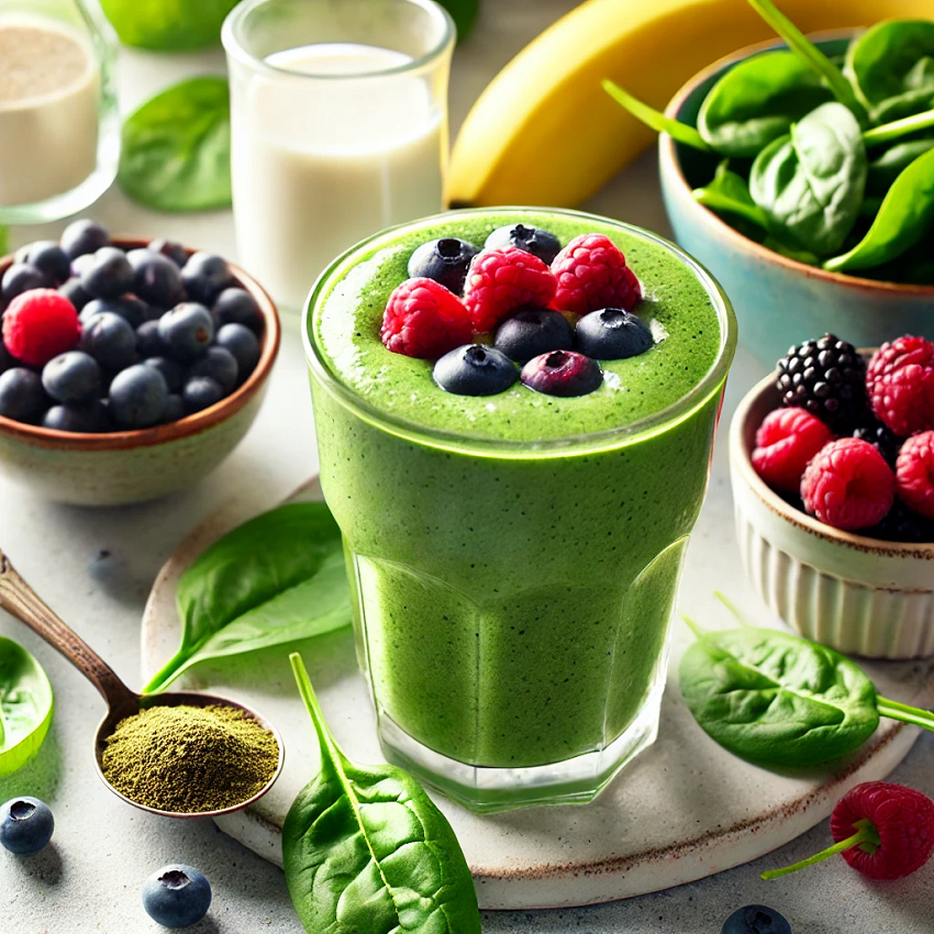 Smoothie with Spinach and Berries