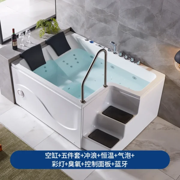 Double Parent-Child Bathtub Mandarin Duck Bath Walk-in Massage Bathtub Acrylic Couple Bath Constant Temperature Bathtub - Image 7