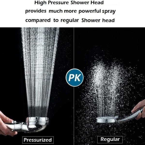 3 Modes Big Booster Shower Head With Stop Button 360 Rotation Rainfall Water Saving High Pressure Shower Bathroom Accessories - Image 3