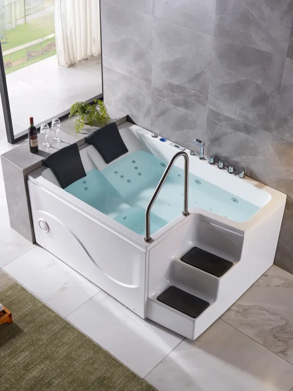 Double Parent-Child Bathtub Mandarin Duck Bath Walk-in Massage Bathtub Acrylic Couple Bath Constant Temperature Bathtub