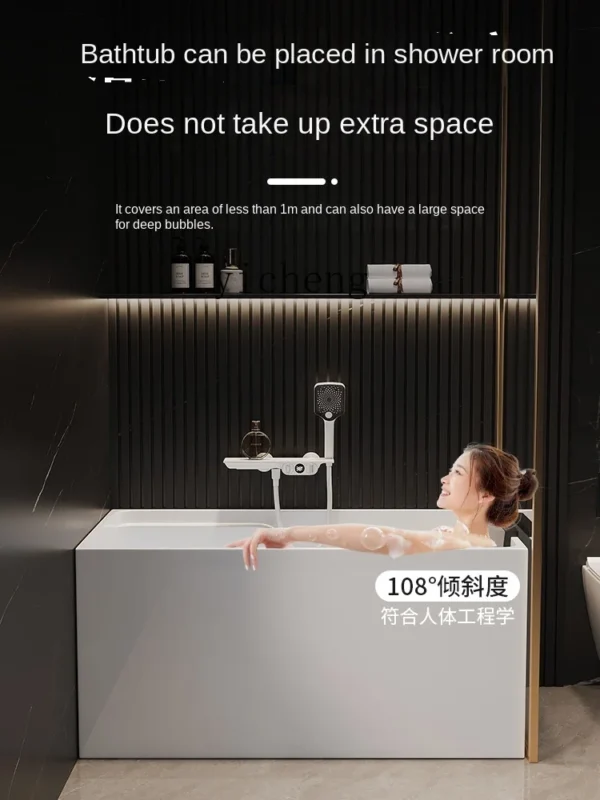 ZK deep bubble freestanding acrylic bathtub household walk-in bidet small apartment bathtub living room decoration - Image 5