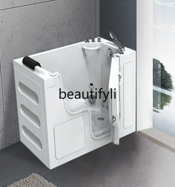 Accessible elderly disabled bathtub open door walk-in sitting acrylic constant temperature hydrotherapy Jacuzzi