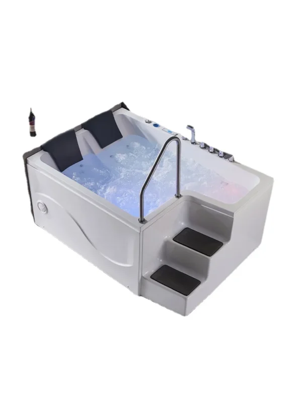 Double Parent-Child Bathtub Mandarin Duck Bath Walk-in Massage Bathtub Acrylic Couple Bath Constant Temperature Bathtub - Image 4