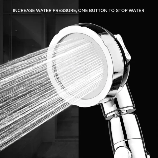 3 Modes Big Booster Shower Head With Stop Button 360 Rotation Rainfall Water Saving High Pressure Shower Bathroom Accessories