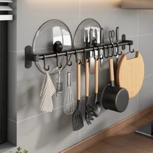 Punch-Free Kitchen Hook, Hanging Rod, Wall Hanging Spatula, Spoon, Kitchenware Supplies