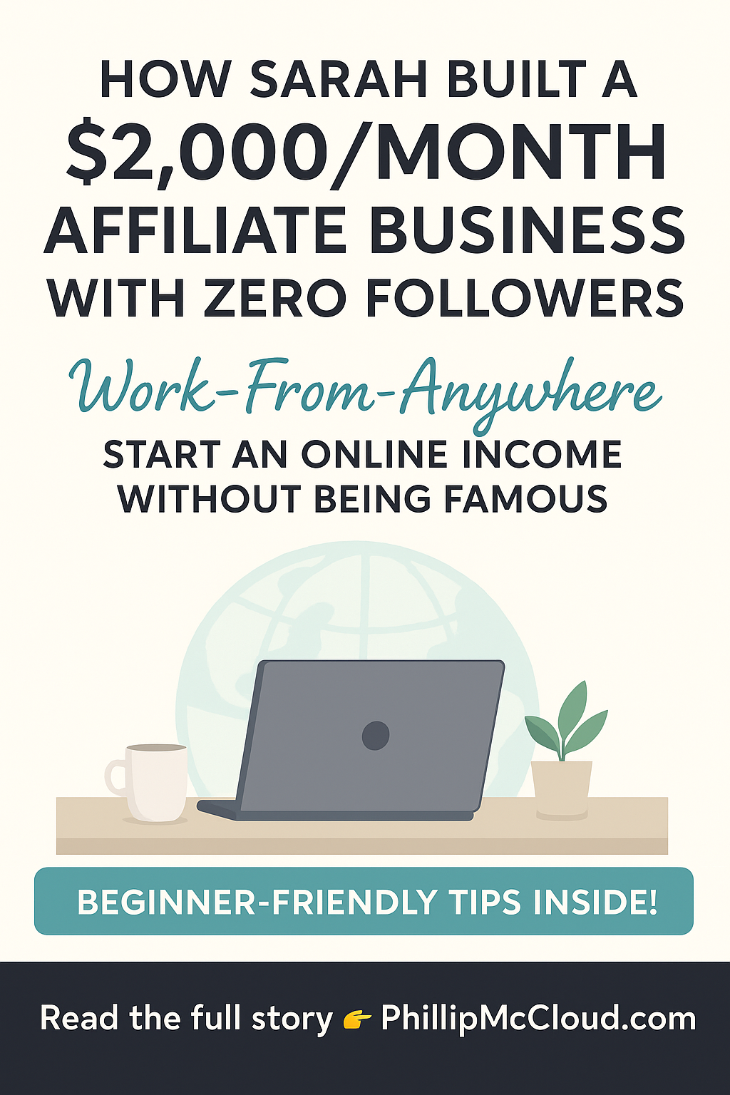🌎 Work-From-Anywhere Wednesday: Sarah from Texas turned her laptop into a $2,000/month affiliate business. She started with ZERO followers. Proof you don’t need to be famous to succeed online. 💪