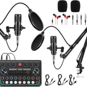 Znclces 2025 Upgraded Podcast Equipment Bundle for 2, Recording Studio Package with Pro Audio Interface(4 Customize SE) and Podcast Microphone for Gamer Podcasting, Recording, Singing, Streaming : Musical Instruments